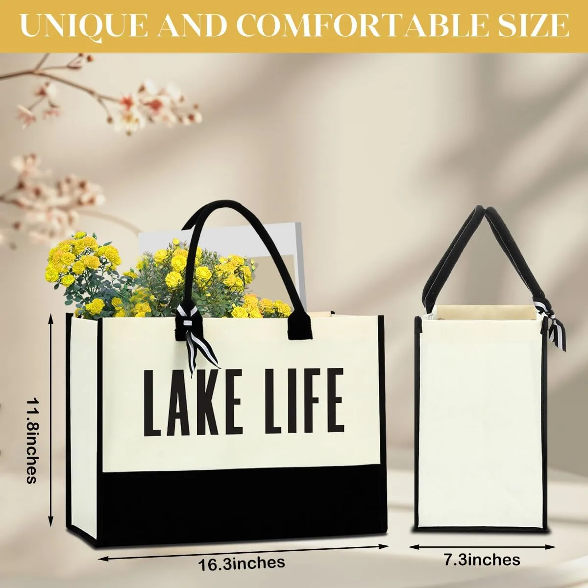 FORBIDDEN PAPER Retirement Gifts for Women Retirement Decorations Travel Gift Lake House Gifts Boat BeachTote Bag
