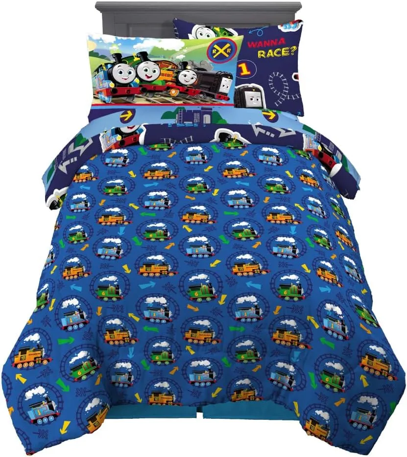 Franco Thomas & Friends Kids Bedding Super Soft Comforter and Sheet Set with Sham, 5 Piece Twin Size, (Officially Licensed Product)