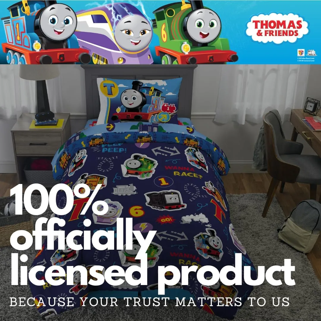 Franco Thomas & Friends Kids Bedding Super Soft Comforter and Sheet Set with Sham, 5 Piece Twin Size, (Officially Licensed Product)