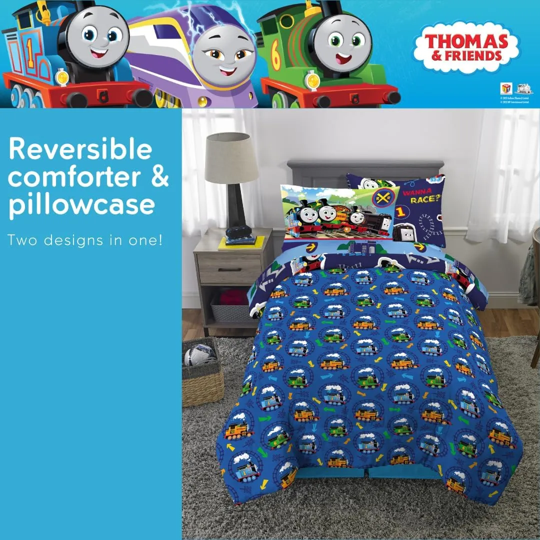 Franco Thomas & Friends Kids Bedding Super Soft Comforter and Sheet Set with Sham, 5 Piece Twin Size, (Officially Licensed Product)