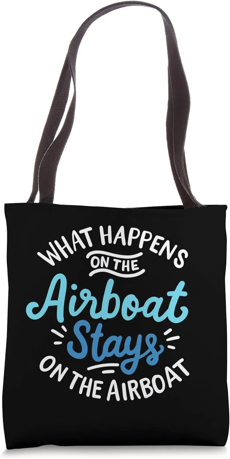 Funny Airboat Captain Propeller Boat Lover Swamp Boat Tote Bag