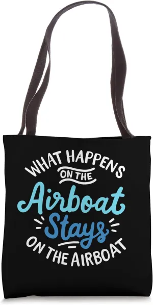 Funny Airboat Captain Propeller Boat Lover Swamp Boat Tote Bag