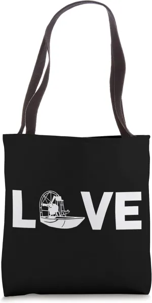 Funny Love Boat Airboat Gift For Men Cool Airboating Lover Tote Bag