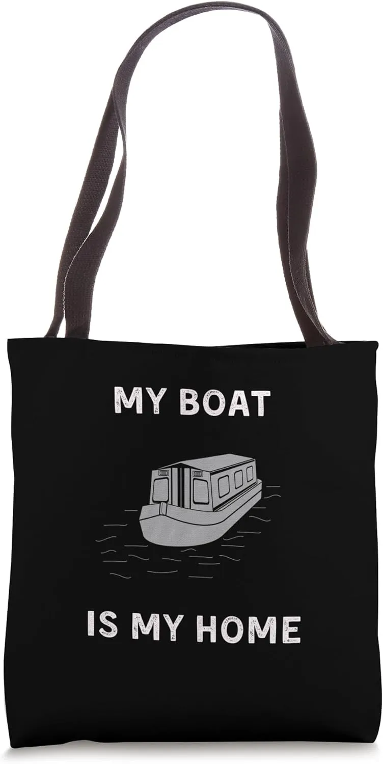 Funny Narrowboat Canal Barge Boating Boat Living Tote Bag