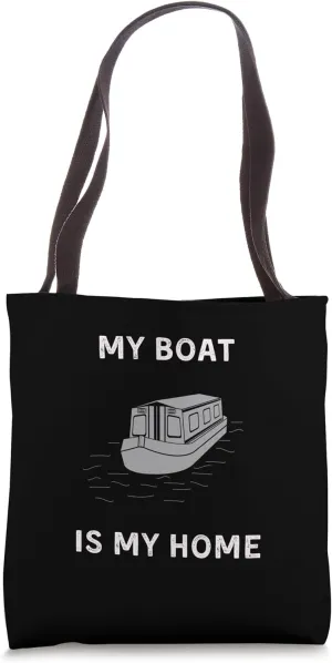 Funny Narrowboat Canal Barge Boating Boat Living Tote Bag