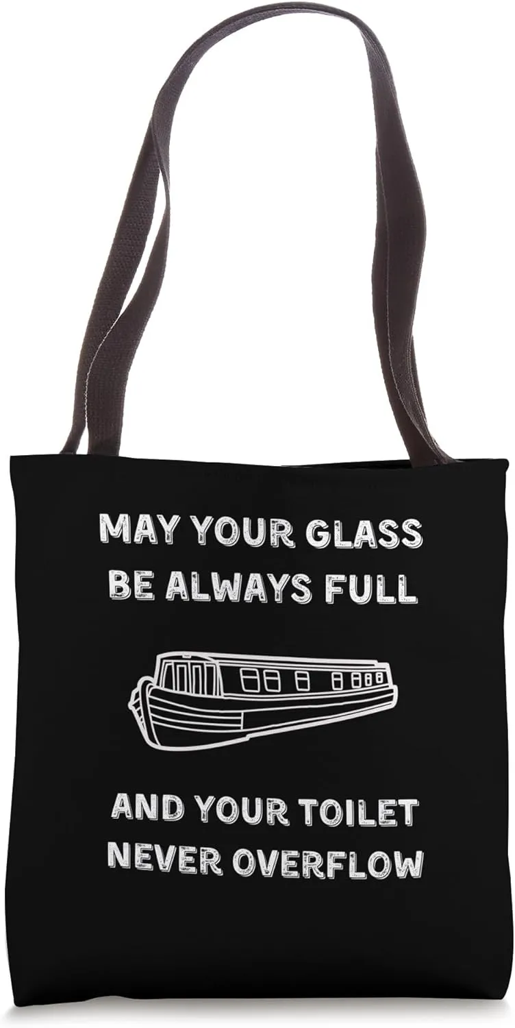 Funny Narrowboat Canal Barge Boating Toilet Joke For Adults Tote Bag