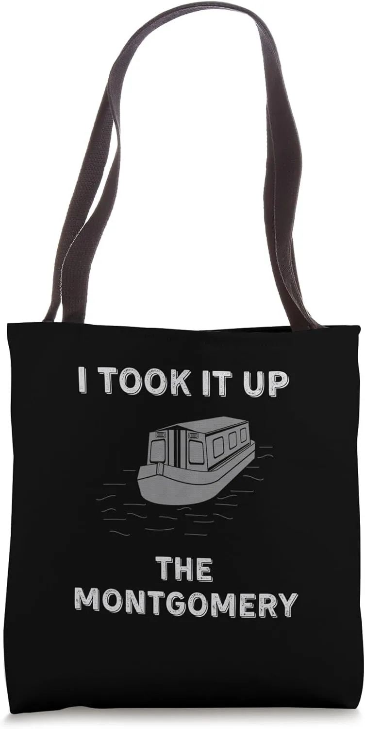 Funny Vintage Narrowboat Canal Barge Boaters The Montgomery Tote Bag