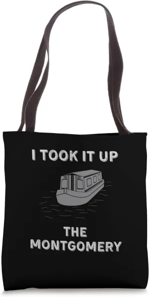 Funny Vintage Narrowboat Canal Barge Boaters The Montgomery Tote Bag