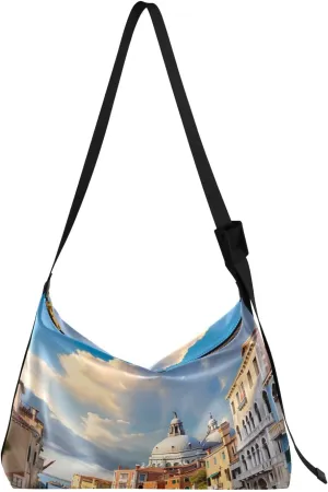 GAIGEO Lighthouse and a Sailing Boat Womens Crossbody Bag Leather, Leather Crossbody Bag, Faux Leather Shoulder Bag