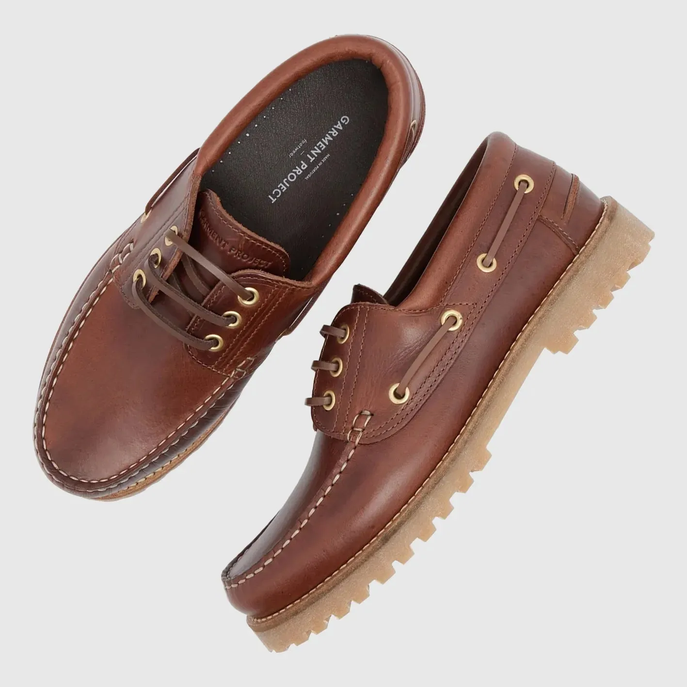 Garment Project Ollie Boat Shoe - Brown Leather