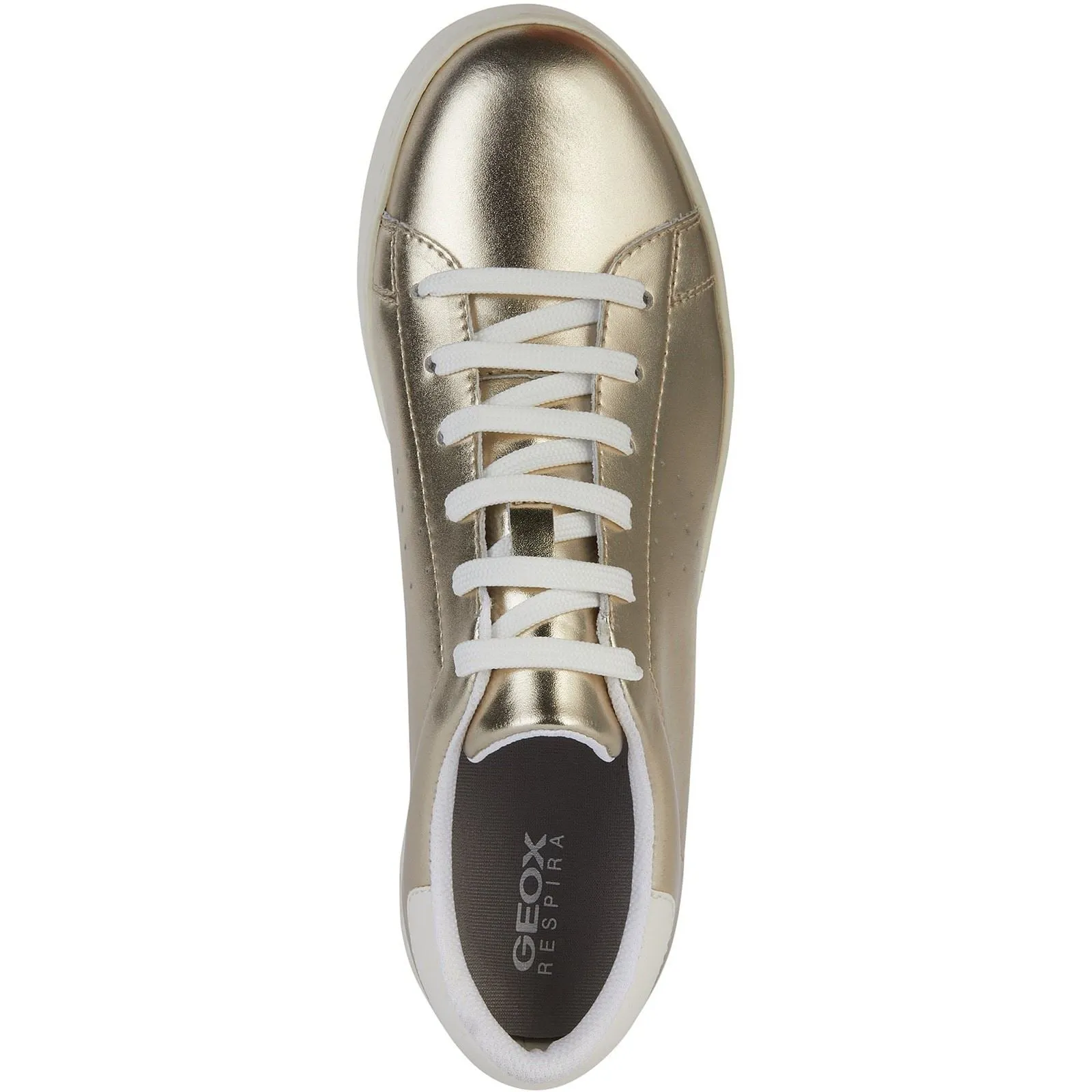 Geox D Jaysen B Leather Women's Light Gold/Optic White Trainers
