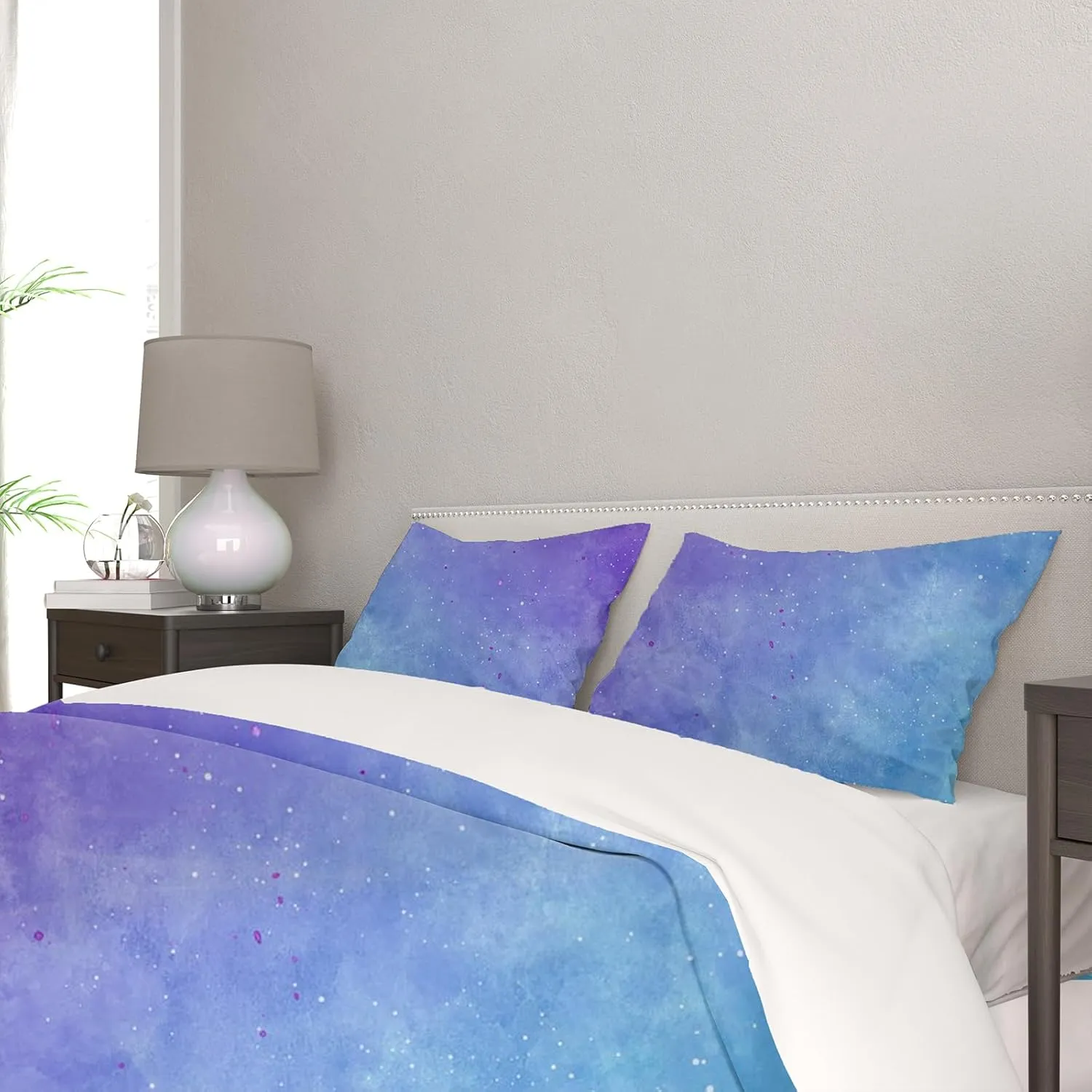 Girls Starry Sky Duvet Cover Twin Size, Tie Dye Duvet Cover Set for Teenage Girls, 4 Piece Colorful Ombre Gradient Brushed Microfiber Anti Wrinkle Soft Bedding Set with 2 Pillowcases (B, Twin)