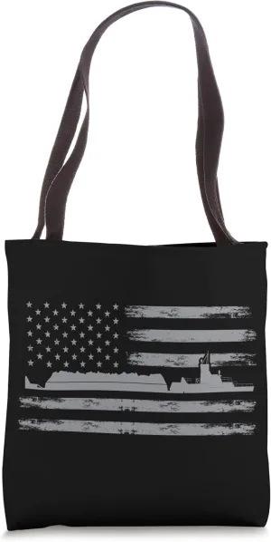 Great USA Flag Barge Outfit Love Barge Boat America Tote Bag