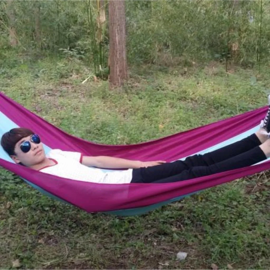 Hammock Outdoor Camping Canvas Hammock Single Double Camping Thickened Hanging Chair Dormitory Swing Portable Hammocks for Outside(Blue,Small)