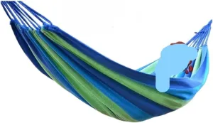 Hammock Outdoor Camping Canvas Hammock Single Double Camping Thickened Hanging Chair Dormitory Swing Portable Hammocks for Outside(Blue,Small)