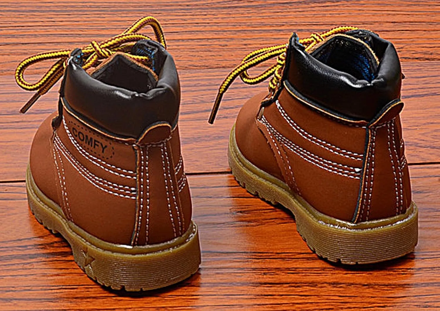 Happy Cherry Baby Autumn Boots Fashion Suede Leather Lace-Up Boots Soft Flat Ankle Boots