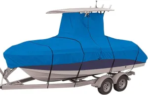 Heavy Duty 600D Trailerable Boat Cover,Marine Grade Oxford Waterproof Tear Proof UV Resistant Boat Cover Fits Center Console Style Boats with T-Top Roofs (Size : 17-19ft L 106in W) ()