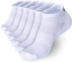 Hinze Women's Ultimate Comfort 6 Pairs Ankle Athletic Running Socks Low Cut Sports Tab Socks for Men and Women