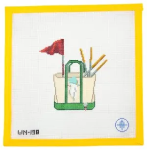Hole In One Golf Boat Tote Needlepoint Canvas