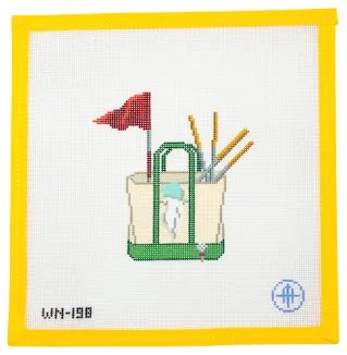 Hole In One Golf Boat Tote Needlepoint Canvas