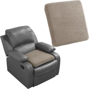 HOMBYS Tufted Furry Recliner Seat Cushion for Elderly Foam Curved Edge Large Square Seat Cushion for Recliner Chair, Floor Pillow, Office Chair, Car, No Pressure on Thighs, Brown