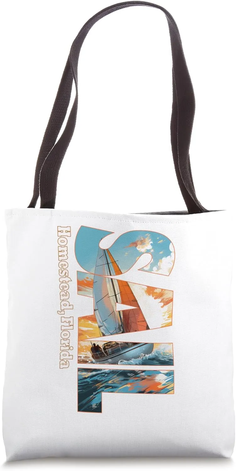 Homestead Florida Sailing Nautical Sailor Tote Bag