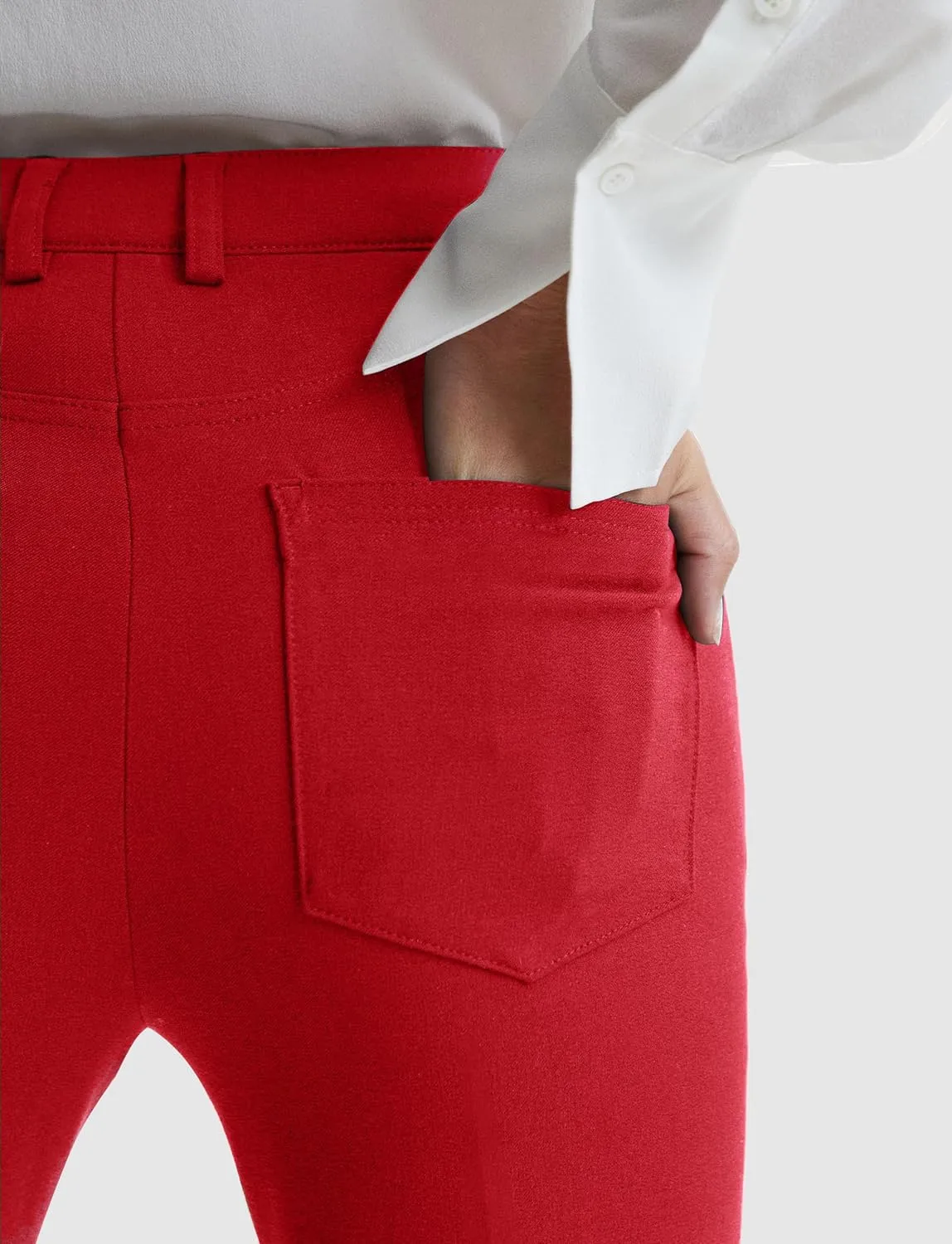 Houmous S-XXL 29''31''33''35'' Inseam Women's Bootcut Dress Pants with Pocket Stretch Work Lounge Pant Office Casual Pants