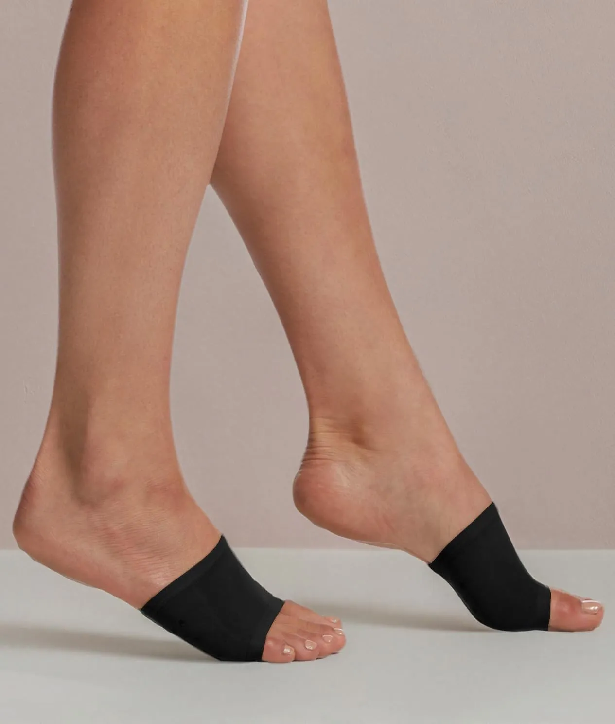 HUE Women's Open Toe Slide Sandal Liner Sock, 2 Pair Pack