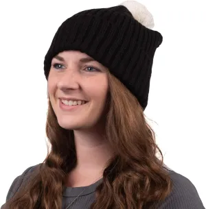 isotoner Women's Standard Water Repellent Cold Weather Soft Cozy Knit Hat with Yarn Pom