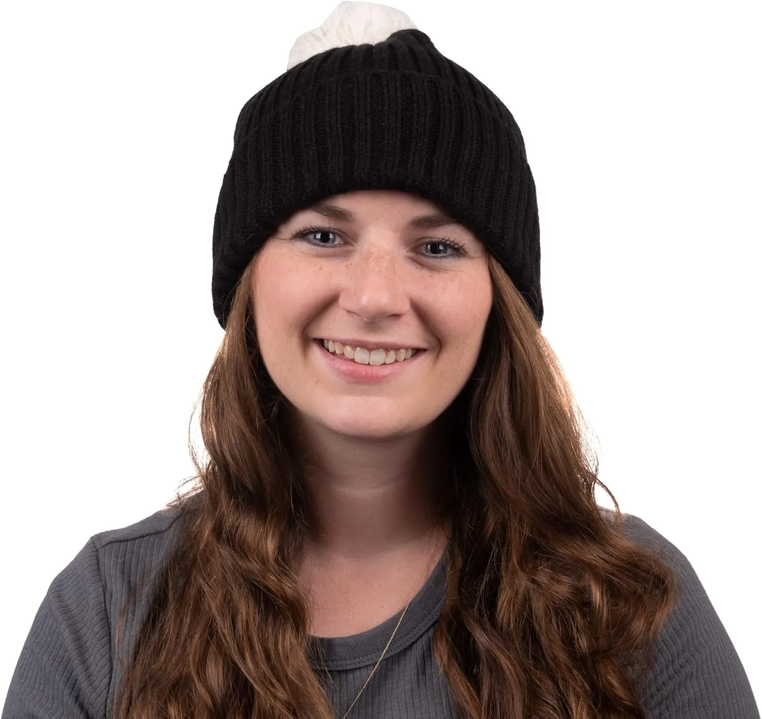 isotoner Women's Standard Water Repellent Cold Weather Soft Cozy Knit Hat with Yarn Pom