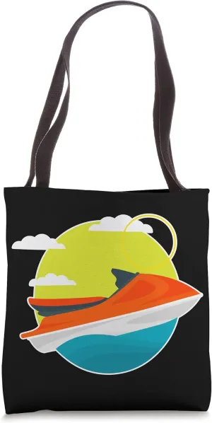 Jet ski waves jet ski water sports holiday sea beach Tote Bag