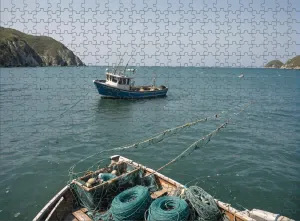 Jigsaw Puzzles for Adults 500 Pieces Fishing Boat Art Wooden Puzzles Challenging Family Game Unique Home Decorations
