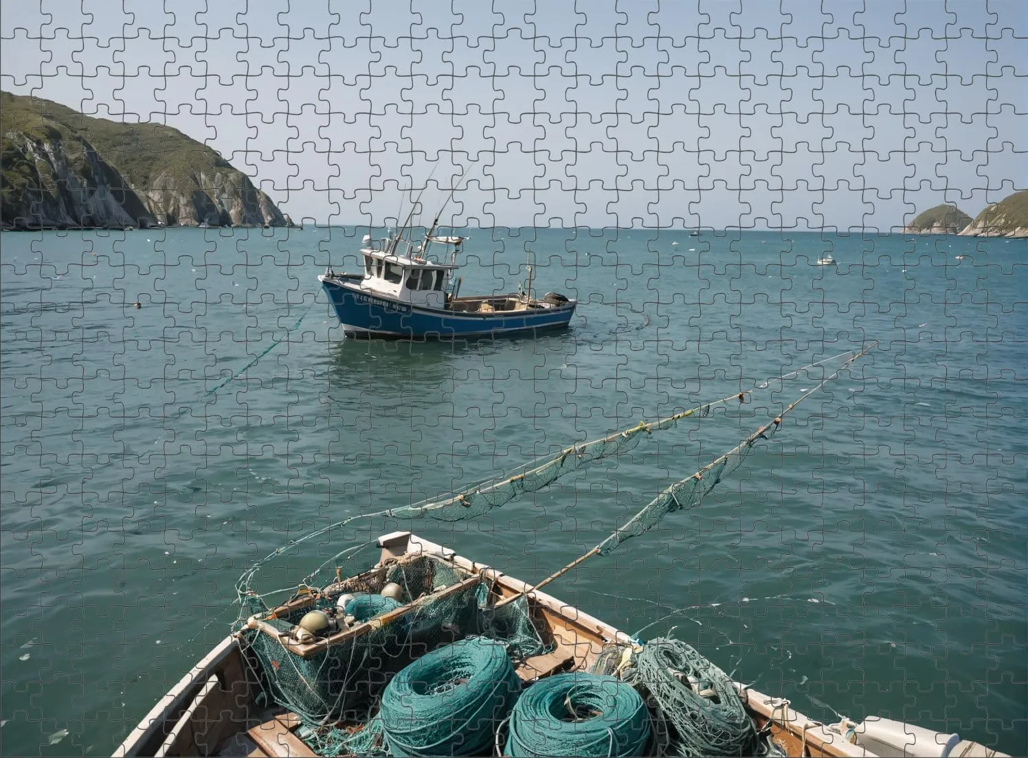 Jigsaw Puzzles for Adults 500 Pieces Fishing Boat Art Wooden Puzzles Challenging Family Game Unique Home Decorations