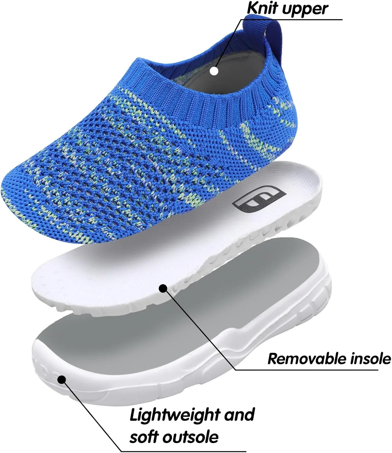 JOINFREE Toddler Boys Girls Sneaker Slip On Shoes Kids Lightweight Breathable Walking Shoes