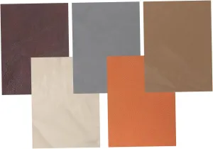 jojofuny 5PCS Leather Sheets for Crafting Solid Color for Bag Wallet Jewelry Making for Holiday Decorations and Sewing Projects