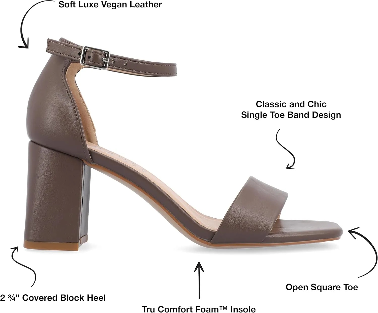 Journee Women's Valenncia SuperNatural Shades Tru Comfort Foam Open Square Toe Ankle Strap Sandals