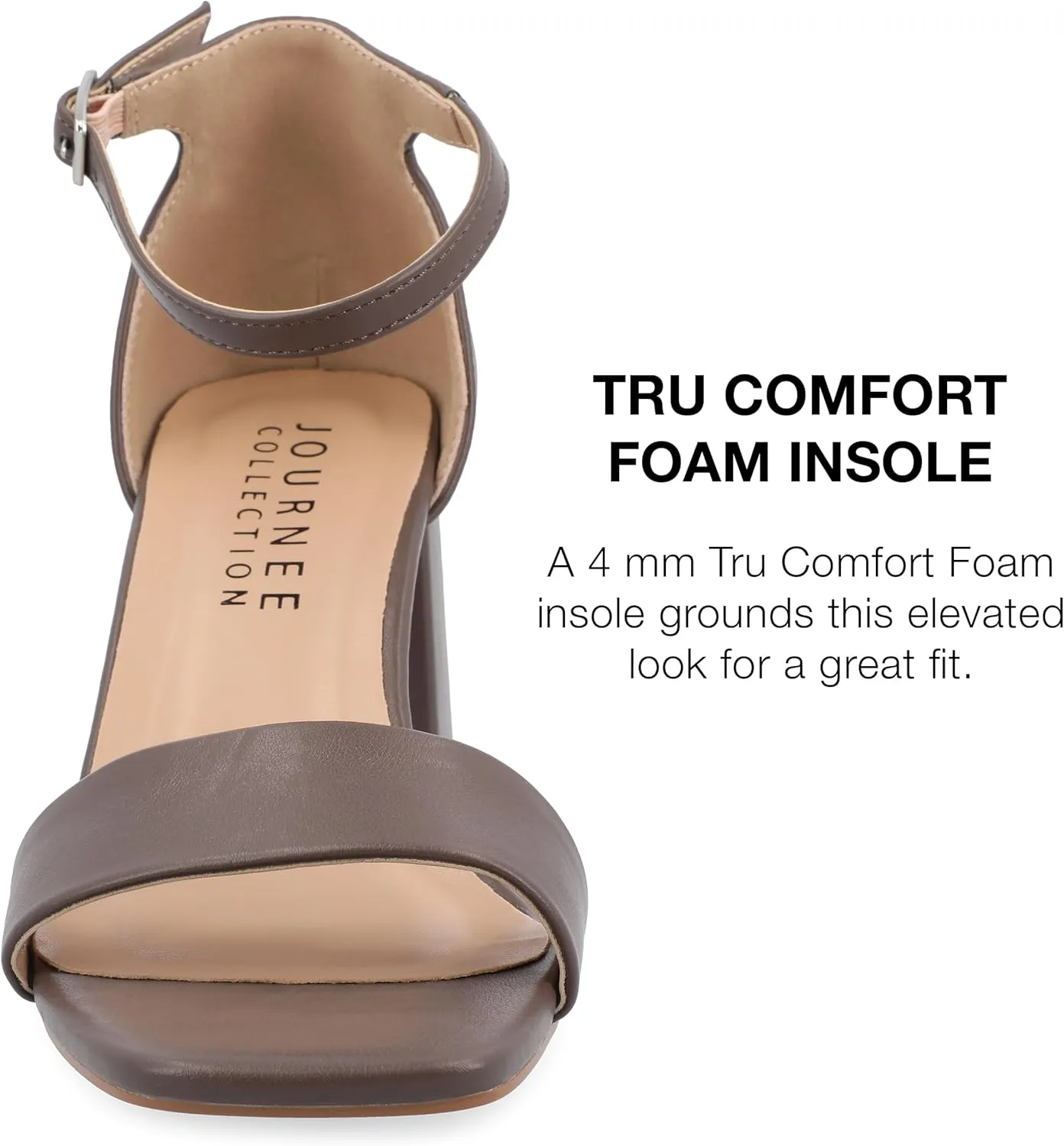 Journee Women's Valenncia SuperNatural Shades Tru Comfort Foam Open Square Toe Ankle Strap Sandals
