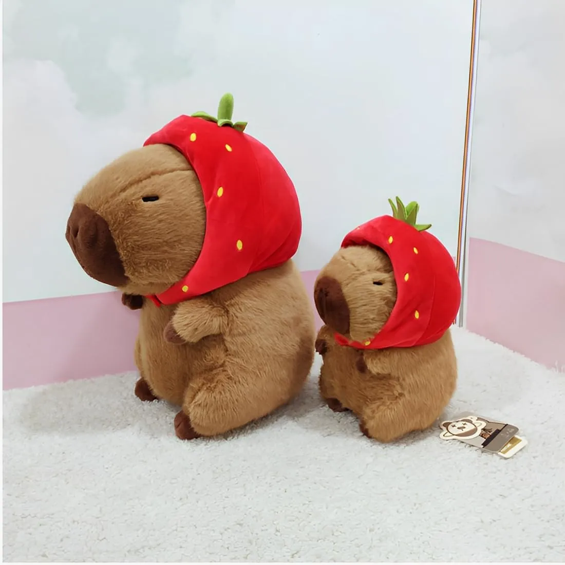 JPORSHU Capybara Plush Toy， 18inch Capybara Plush with Turtle Backpack， Kawaii Capybara Stuffed Animal and Home Decor Gifts