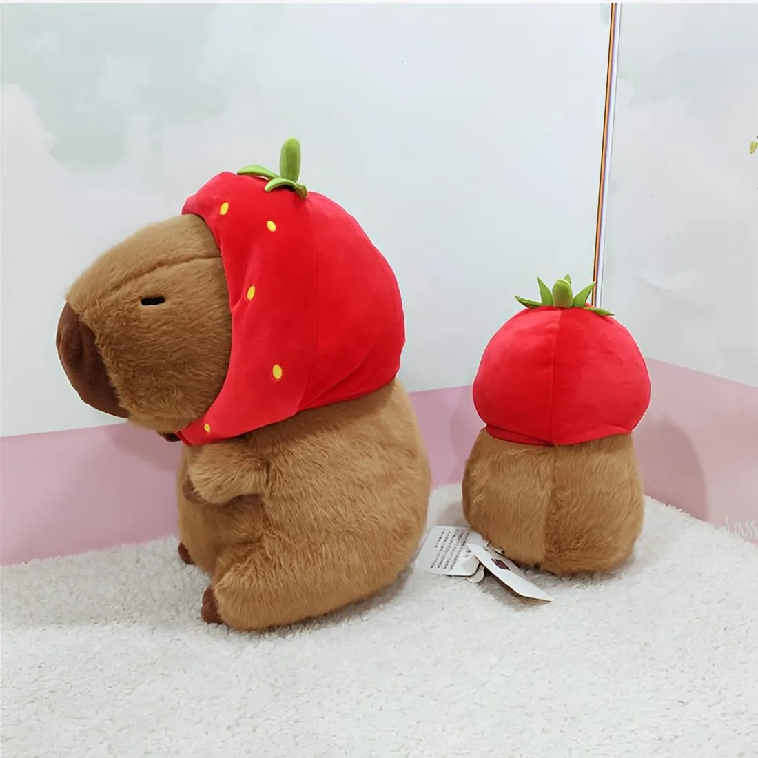 JPORSHU Capybara Plush Toy， 18inch Capybara Plush with Turtle Backpack， Kawaii Capybara Stuffed Animal and Home Decor Gifts
