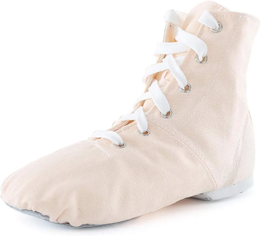JUODVMP Women's Canvas Flats Boots Jazz Dance Shoes Breathable Canvas Jazz Dance Shoes Boot Jazz Shoes for Adult & Child,Model TJGBFBJS