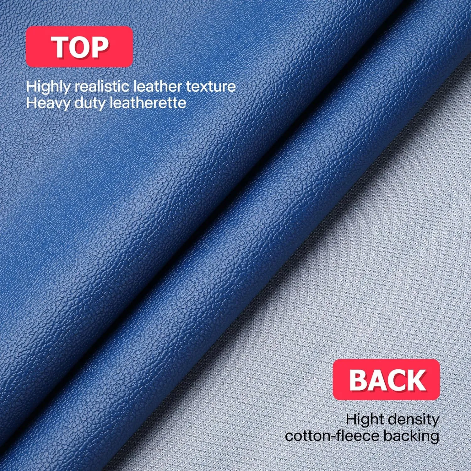 K-Musculo Vinyl Fabric, Marine Faux Leather Upholstery, for Upholstery Crafts, DIY Sewings, Sofa, Handbag, Earrings, Hair Bows Decorations (Blue 54'' X 108'' inch 3Yd)