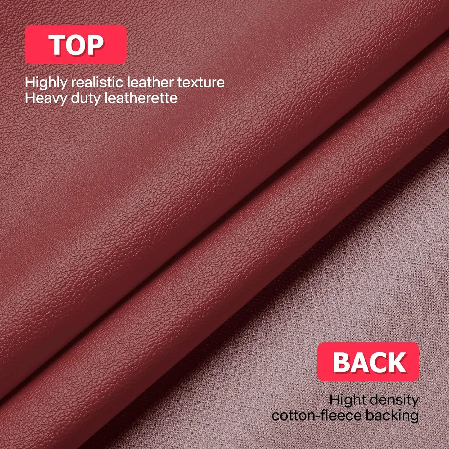 K-Musculo Vinyl Fabric, Marine Faux Leather Upholstery, for Upholstery Crafts, DIY Sewings, Sofa, Handbag, Earrings, Hair Bows Decorations (Wine Red 54'' X 108'' inch 3Yd)