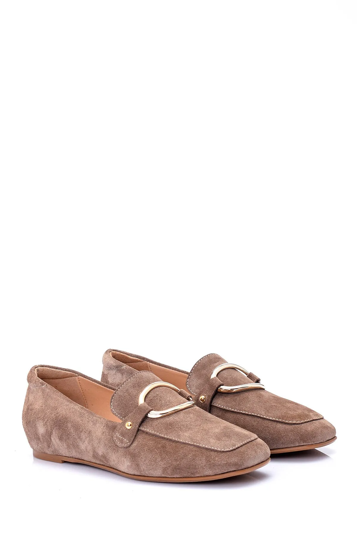 Kadın Süet Tokalı Loafer