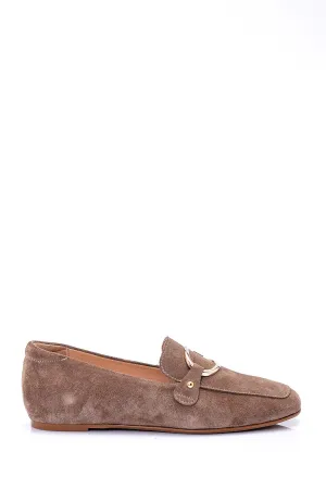 Kadın Süet Tokalı Loafer
