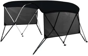 KAKIT 3 4 Bow Bimini Tops with Mesh Sidewalls Support Poles for Boats Marine Grade Canvas Top Includes 2 Straps Storage Boot 1 Inch Aluminum Frame