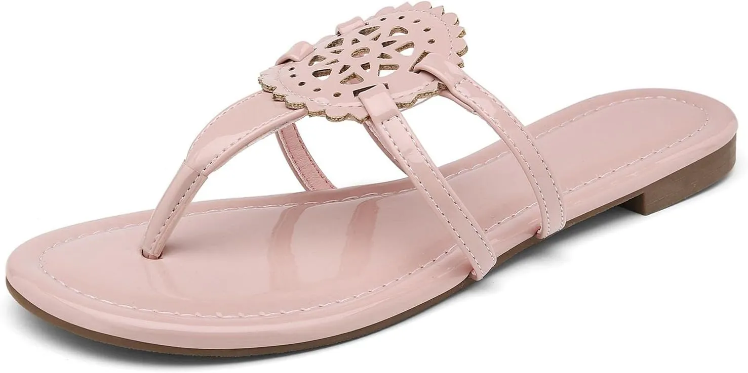 katliu Women's Flat Sandals Flip Flop Sandals Comfortable Dressy Thong Sandals