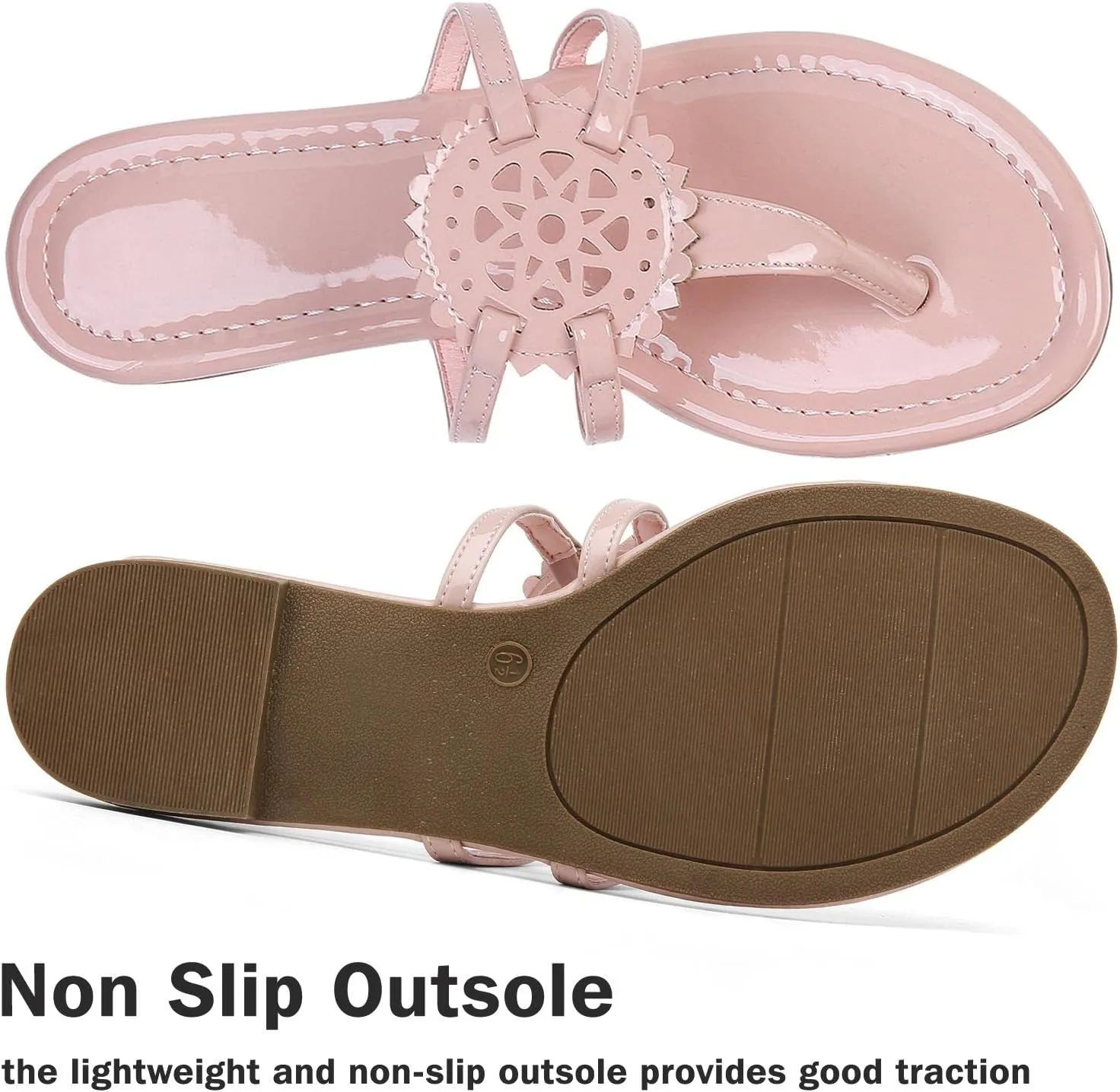 katliu Women's Flat Sandals Flip Flop Sandals Comfortable Dressy Thong Sandals