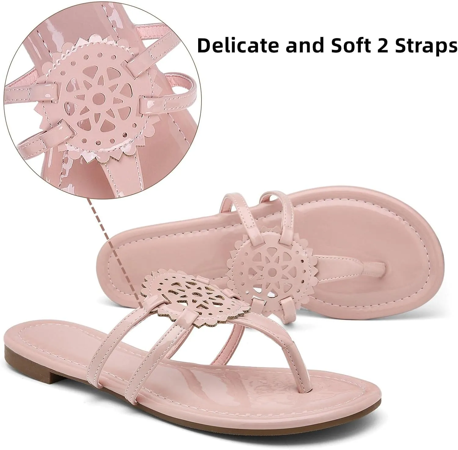 katliu Women's Flat Sandals Flip Flop Sandals Comfortable Dressy Thong Sandals