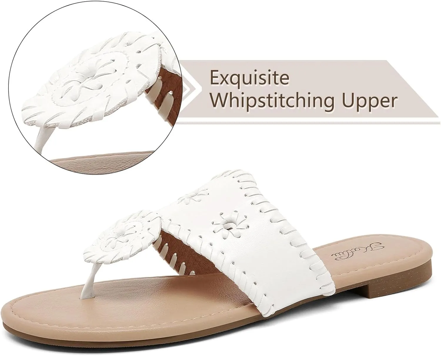 katliu Women's Flat Sandals Flip Flop Sandals Dressy Thong Sandals