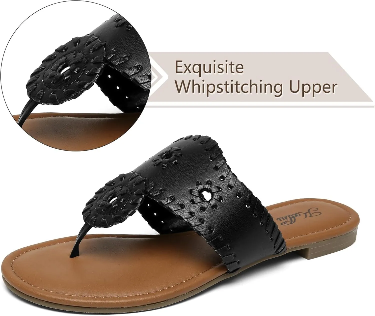 katliu Women's Flat Sandals Flip Flop Sandals Dressy Thong Sandals